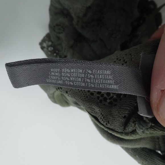 Aerie Bralette Womens M Green Lace Stretch Adjustable Straps‎ Cottagecore Boho - Picture 9 of 9